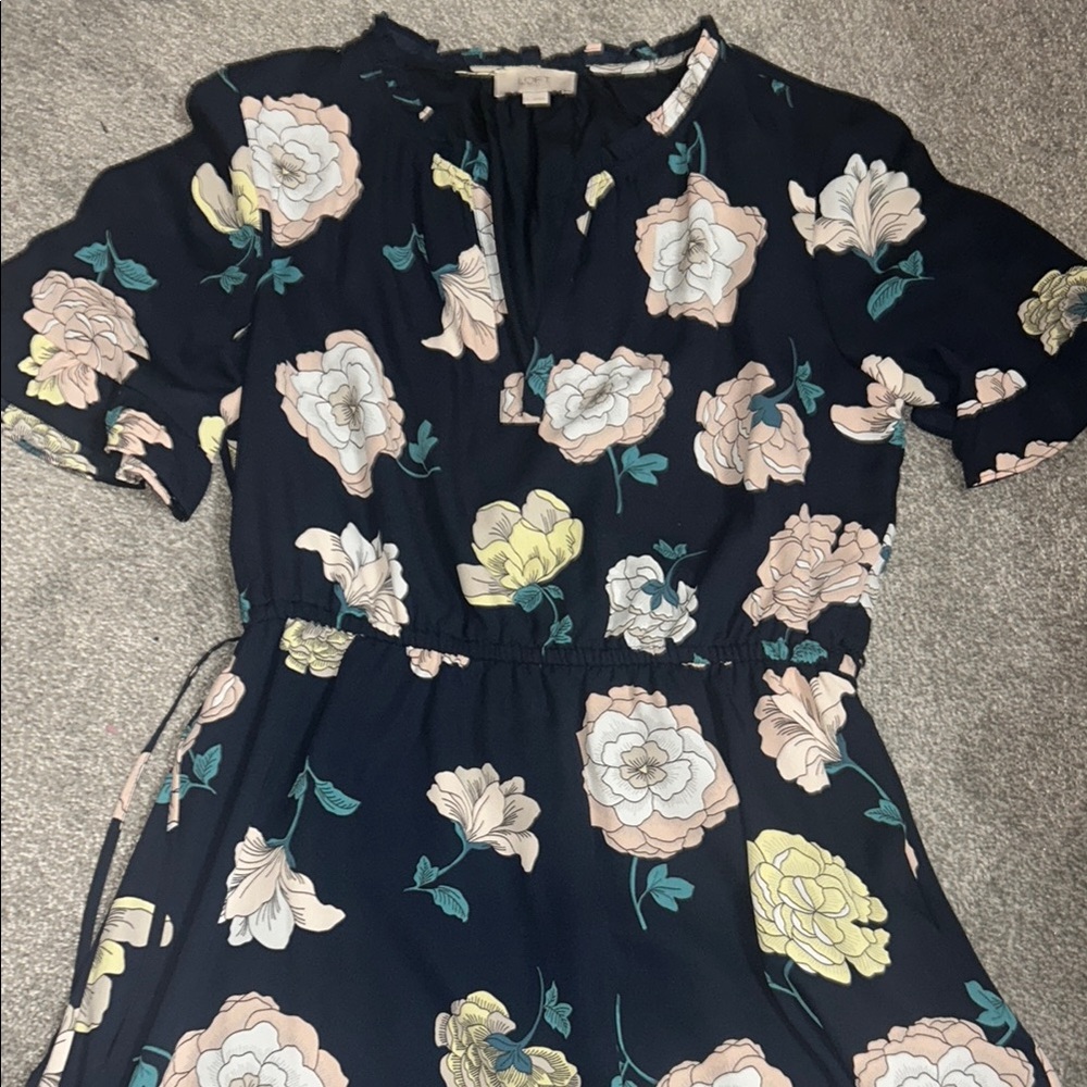 Loft Floral Navy Dress